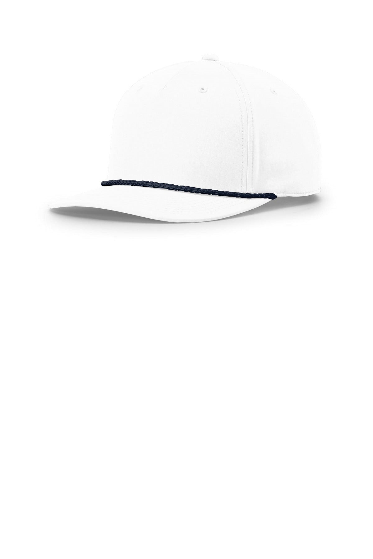 Richardson 5-Panel Classic Rope Cap - White/ Navy