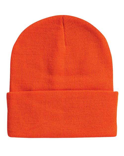 12" Solid Cuffed Beanie - Blaze Orange