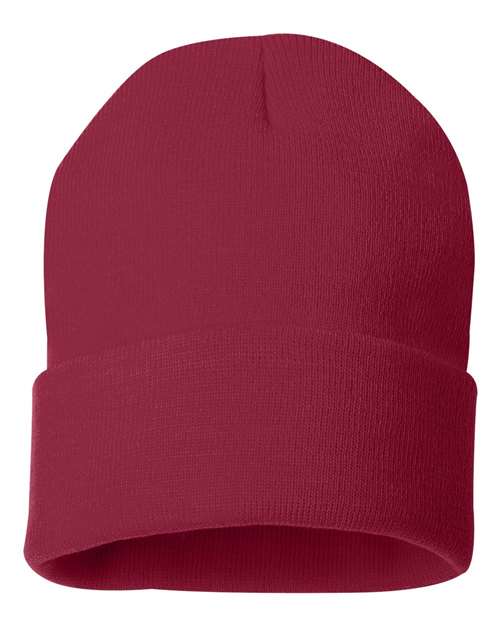 12" Solid Cuffed Beanie - Cardinal