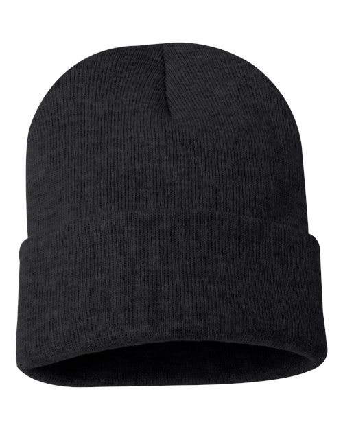 12" Solid Cuffed Beanie - Heather Charcoal