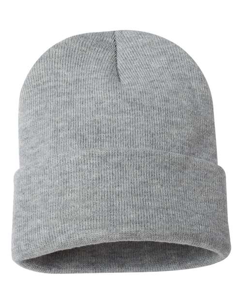 12" Solid Cuffed Beanie - Heather Grey