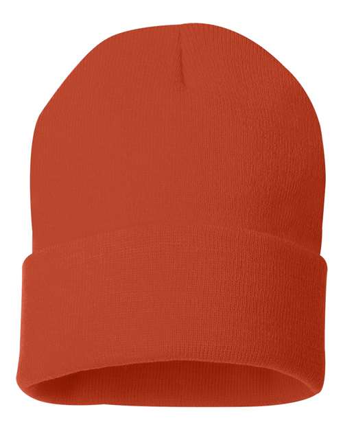 12" Solid Cuffed Beanie - Orange