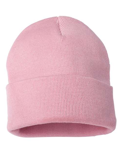 12" Solid Cuffed Beanie - Pink