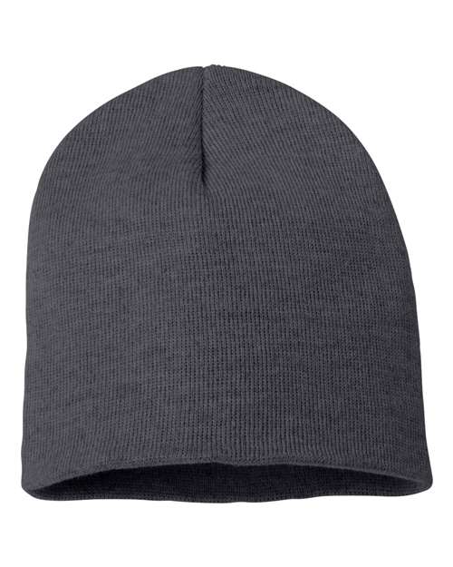 8" Beanie - Heather Charcoal