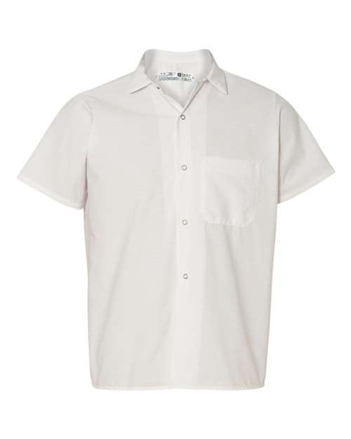Poplin Cook Shirt with Gripper Closures - White