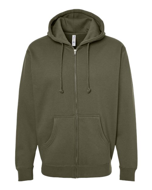 Unisex Heavyweight Full-Zip Hooded Sweatshirt - Army