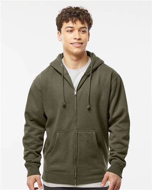Unisex Heavyweight Full-Zip Hooded Sweatshirt - Army