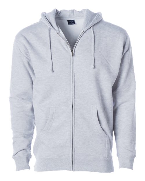 Unisex Heavyweight Full-Zip Hooded Sweatshirt - Ash Heather