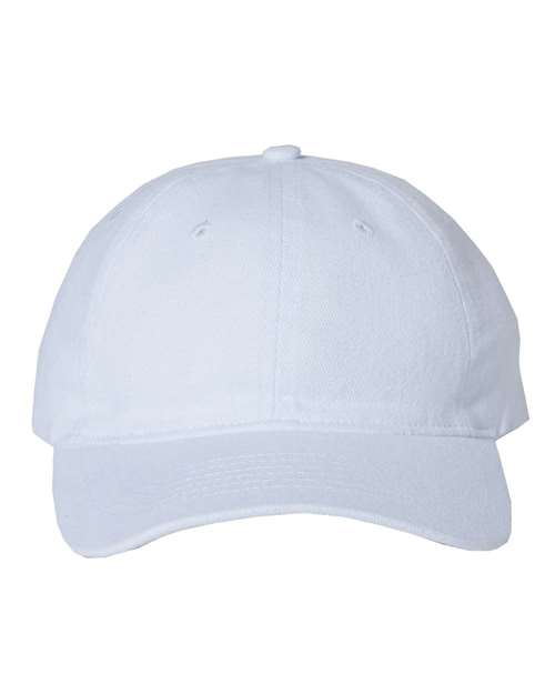 Heavy Brushed Twill Unstructured Cap - White