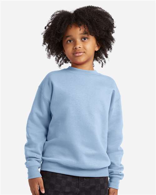 Youth EcoSmart® Crewneck Sweatshirt - Light Blue