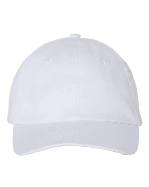 Youth Small Fit Bio-Washed Dad Hat - White