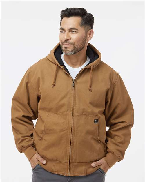 Men's Tall Cheyenne Boulder Cloth™ Hooded Jacket with Tricot Quilt Lining - Saddle