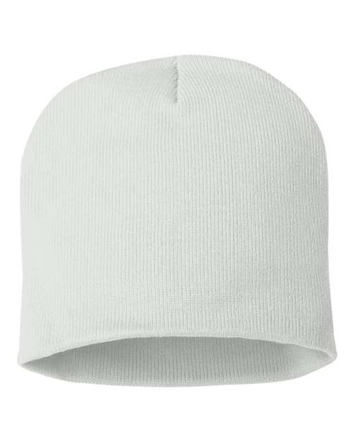 8" Beanie - White