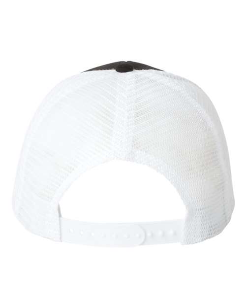 Mesh-Back Twill Trucker Cap - Black/ White