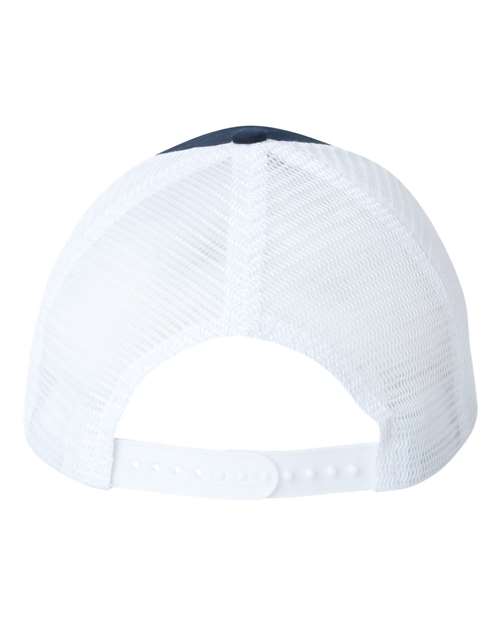Mesh-Back Twill Trucker Cap - Navy/ White