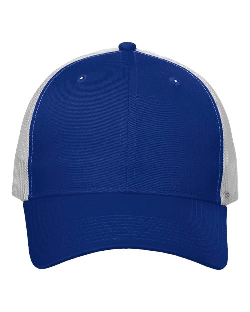 Mesh-Back Twill Trucker Cap - Royal/ White