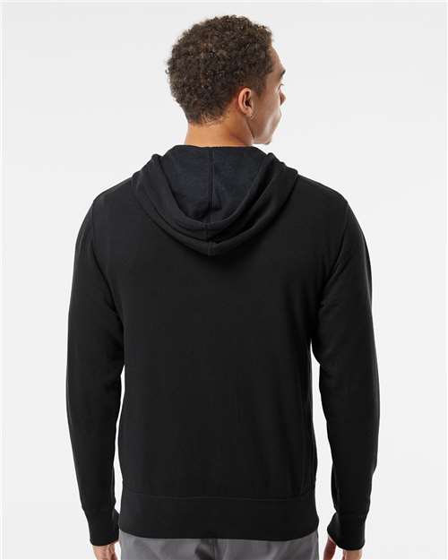Unisex Lightweight Full-Zip Hooded Sweatshirt - Black