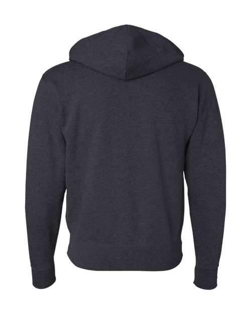 Unisex Lightweight Full-Zip Hooded Sweatshirt - Charcoal Heather