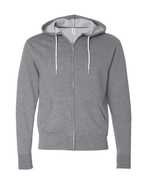 Unisex Lightweight Full-Zip Hooded Sweatshirt - Gunmetal Heather
