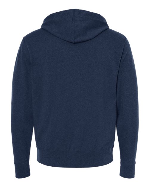 Unisex Heathered French Terry Full-Zip Hooded Sweatshirt - Navy Heather