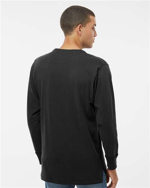 Men's Vintage Brushed Jersey Henley - Black