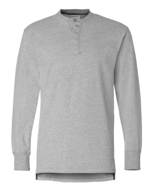 Men's Vintage Brushed Jersey Henley - Oxford