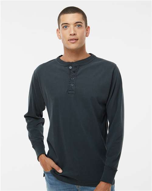 Men's Vintage Brushed Jersey Henley - Vintage Navy