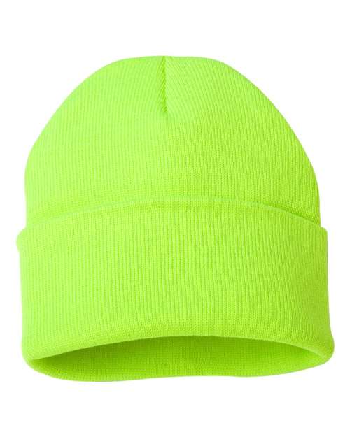 12" Solid Cuffed Beanie - Safety Yellow