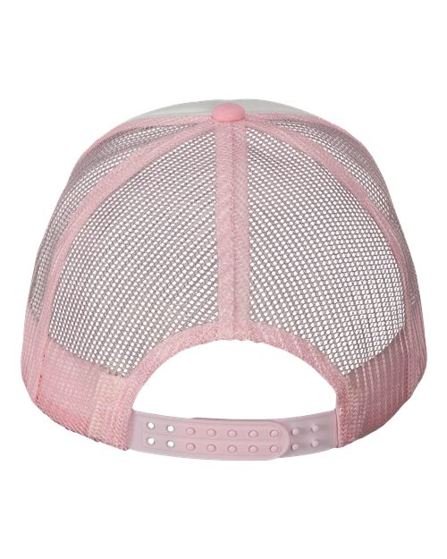Foam Mesh-Back Trucker Cap - White/ Pink