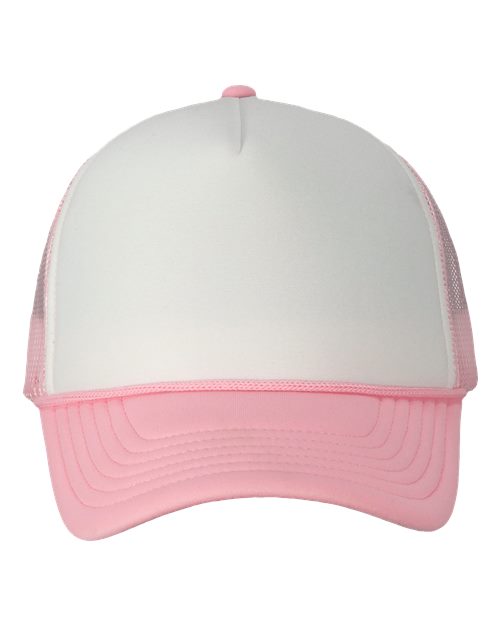 Foam Mesh-Back Trucker Cap - White/ Pink