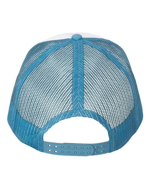 Foam Mesh-Back Trucker Cap - White/ Baby Blue