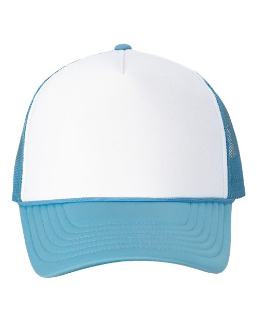 Foam Mesh-Back Trucker Cap - White/ Baby Blue