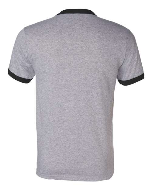 Unisex 50/50 Ringer T-Shirt - Athletic Heather/ Black