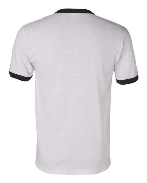 Unisex 50/50 Ringer T-Shirt - White/ Black