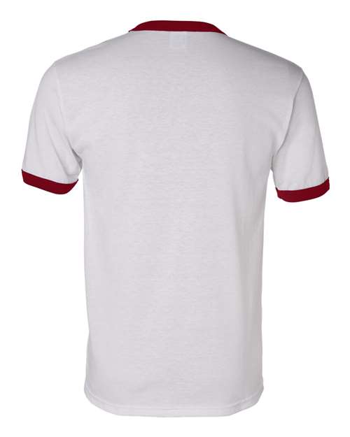 Unisex 50/50 Ringer T-Shirt - White/ Red