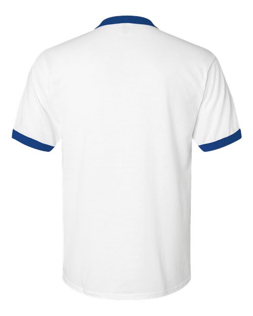 Unisex 50/50 Ringer T-Shirt - White/ Royal