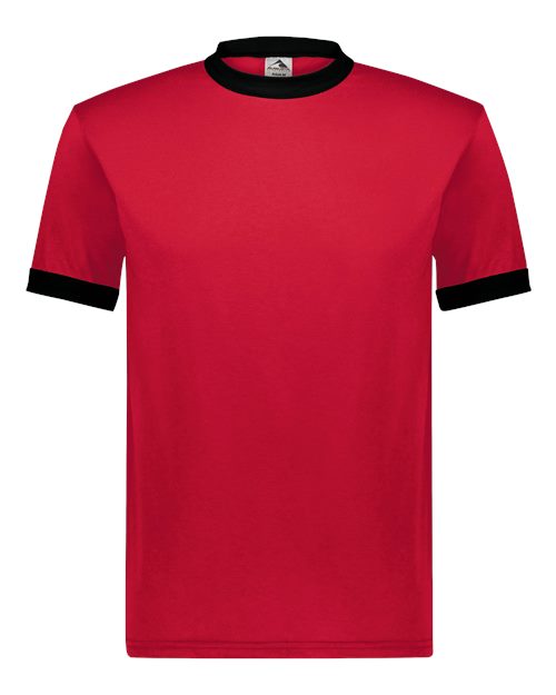 Unisex 50/50 Ringer T-Shirt - Red/ Black