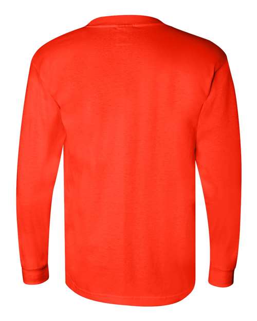 Unisex Union-Made Long Sleeve Pocket T-Shirt - Orange
