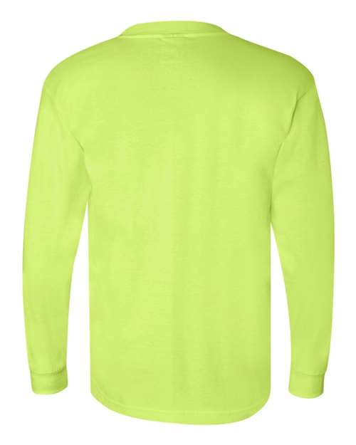 Unisex Union-Made Long Sleeve Pocket T-Shirt - Lime Green