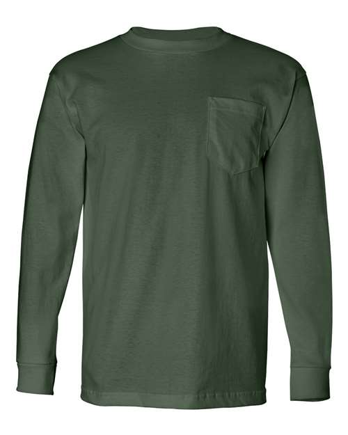 Unisex USA-Made Long Sleeve Pocket T-Shirt - Forest Green