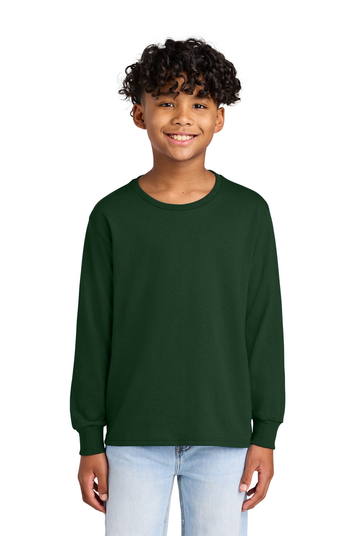 Jerzees Youth Dri-Power 50/50 Cotton/Poly Long Sleeve - Forest Green
