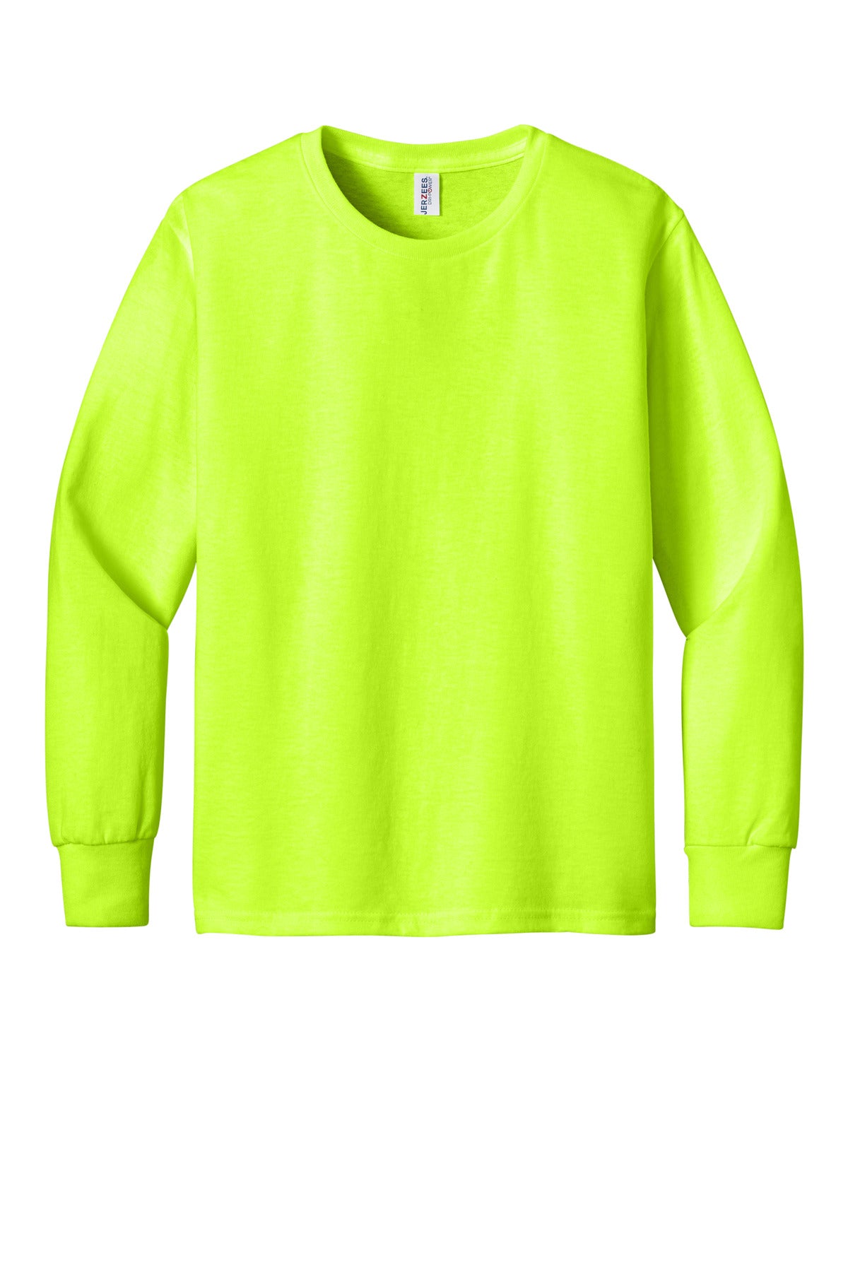 Jerzees Youth Dri-Power 50/50 Cotton/Poly Long Sleeve - Safety Green