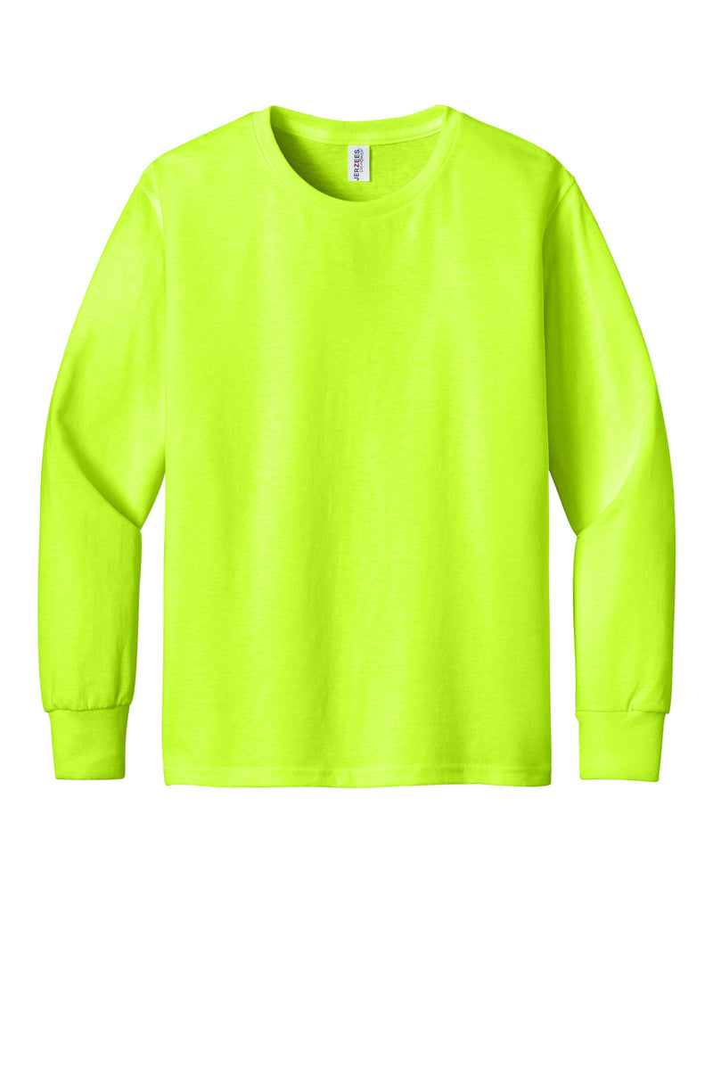 Jerzees Youth Dri-Power 50/50 Cotton/Poly Long Sleeve - Safety Green