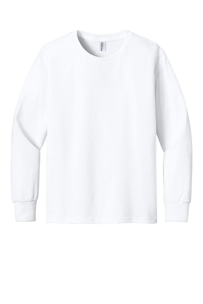 Jerzees Youth Dri-Power 50/50 Cotton/Poly Long Sleeve - White
