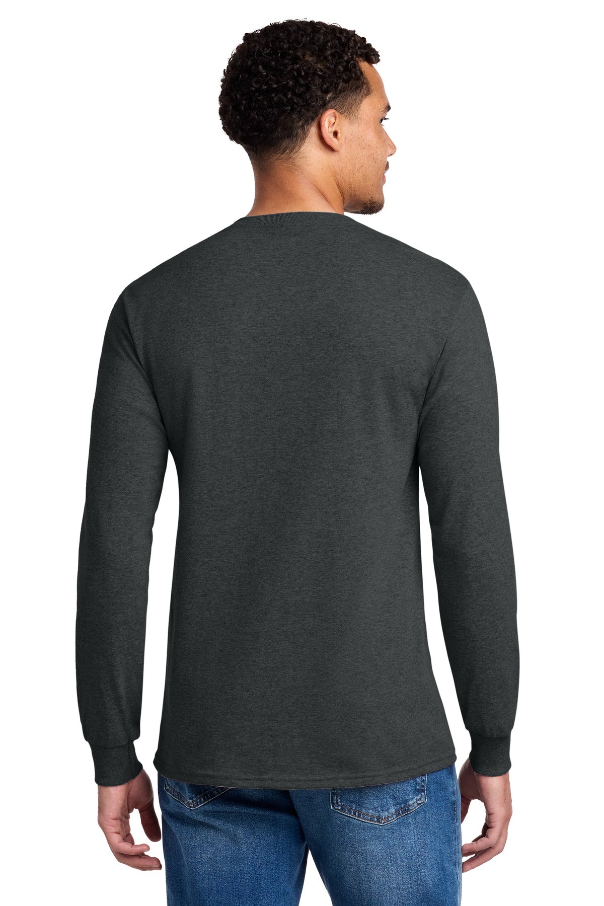 Jerzees - Dri-Power 50/50 Cotton/Poly Long Sleeve T-Shirt - Black Heather