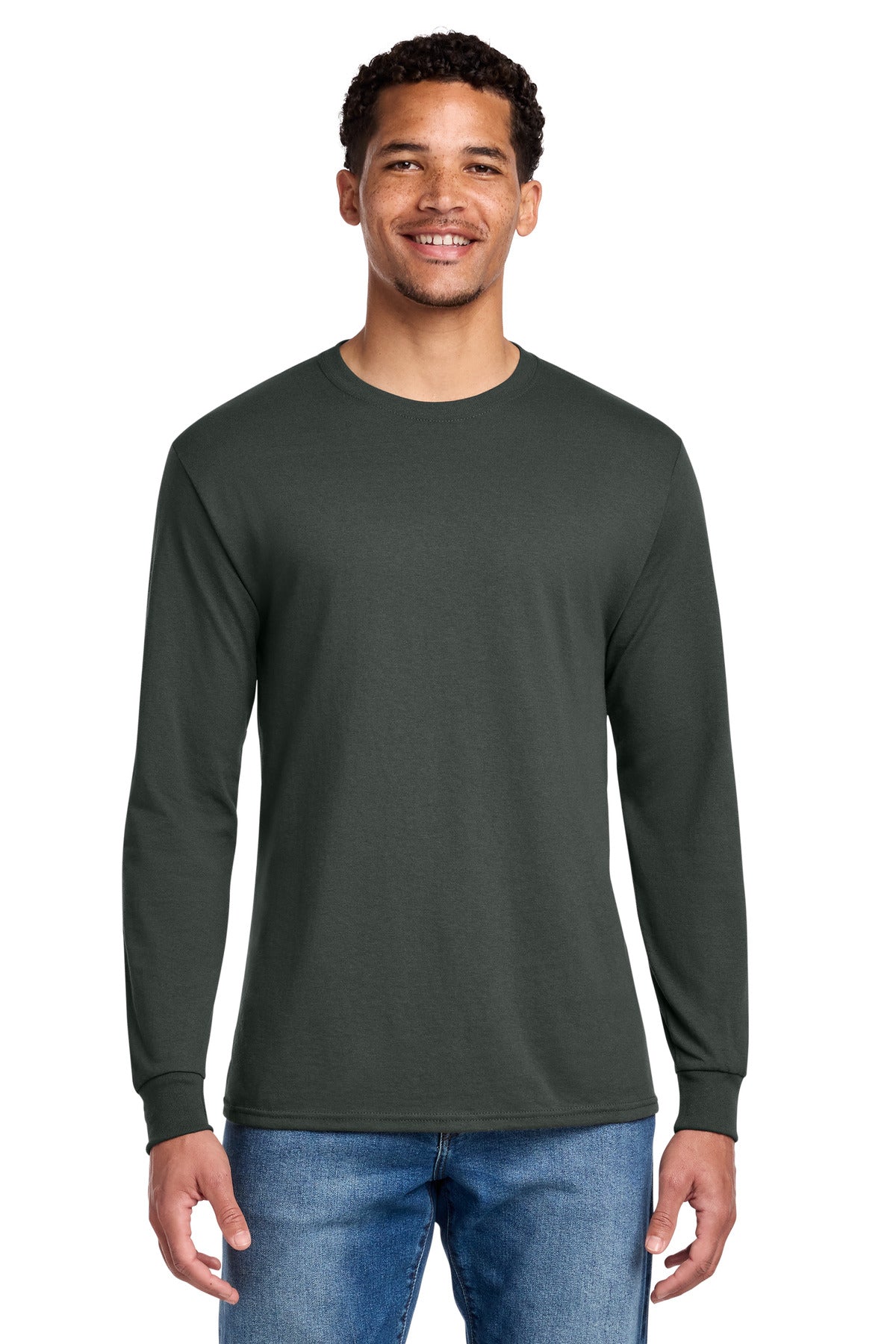 Jerzees - Dri-Power 50/50 Cotton/Poly Long Sleeve T-Shirt - Charcoal Grey