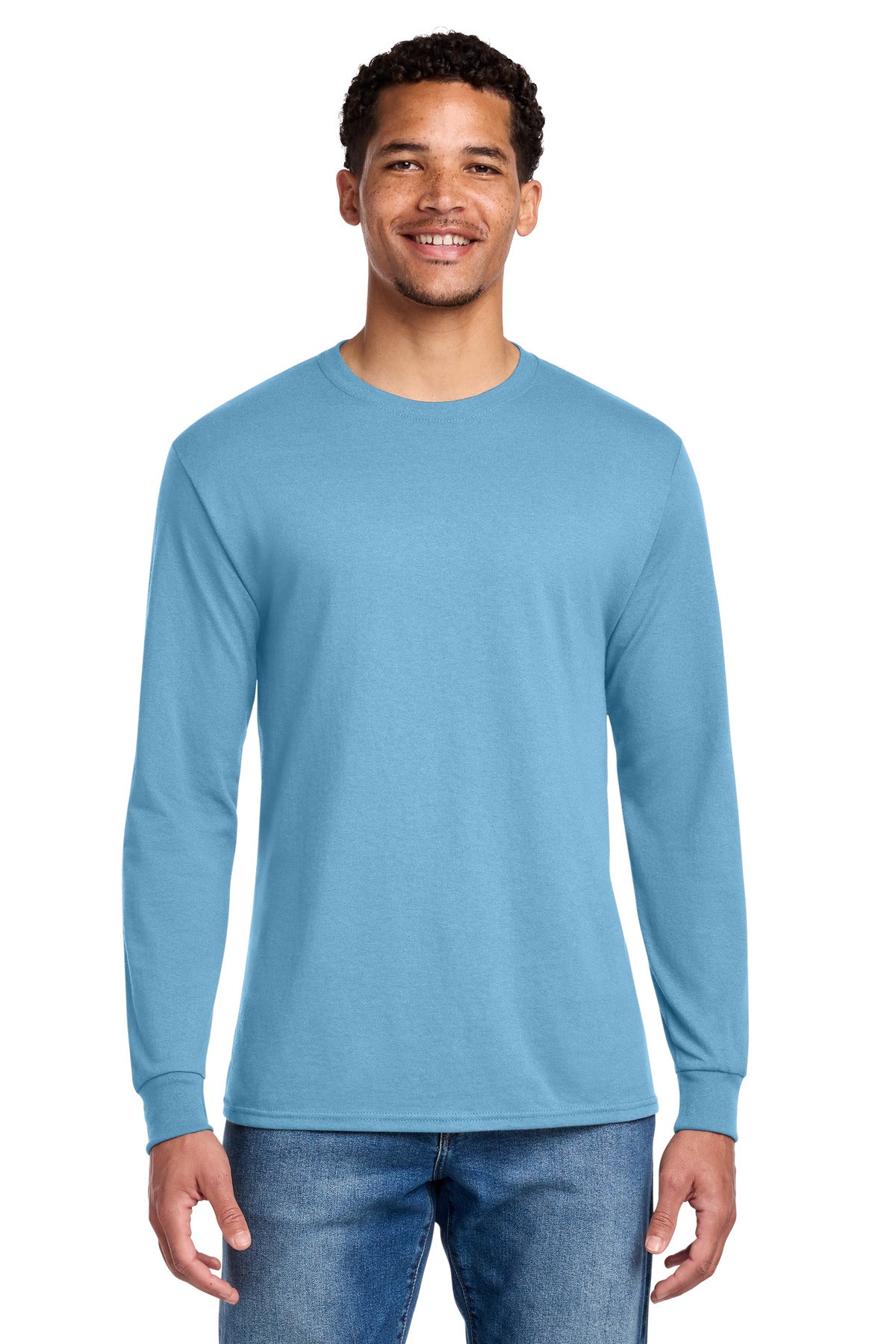 Jerzees - Dri-Power 50/50 Cotton/Poly Long Sleeve T-Shirt - Light Blue