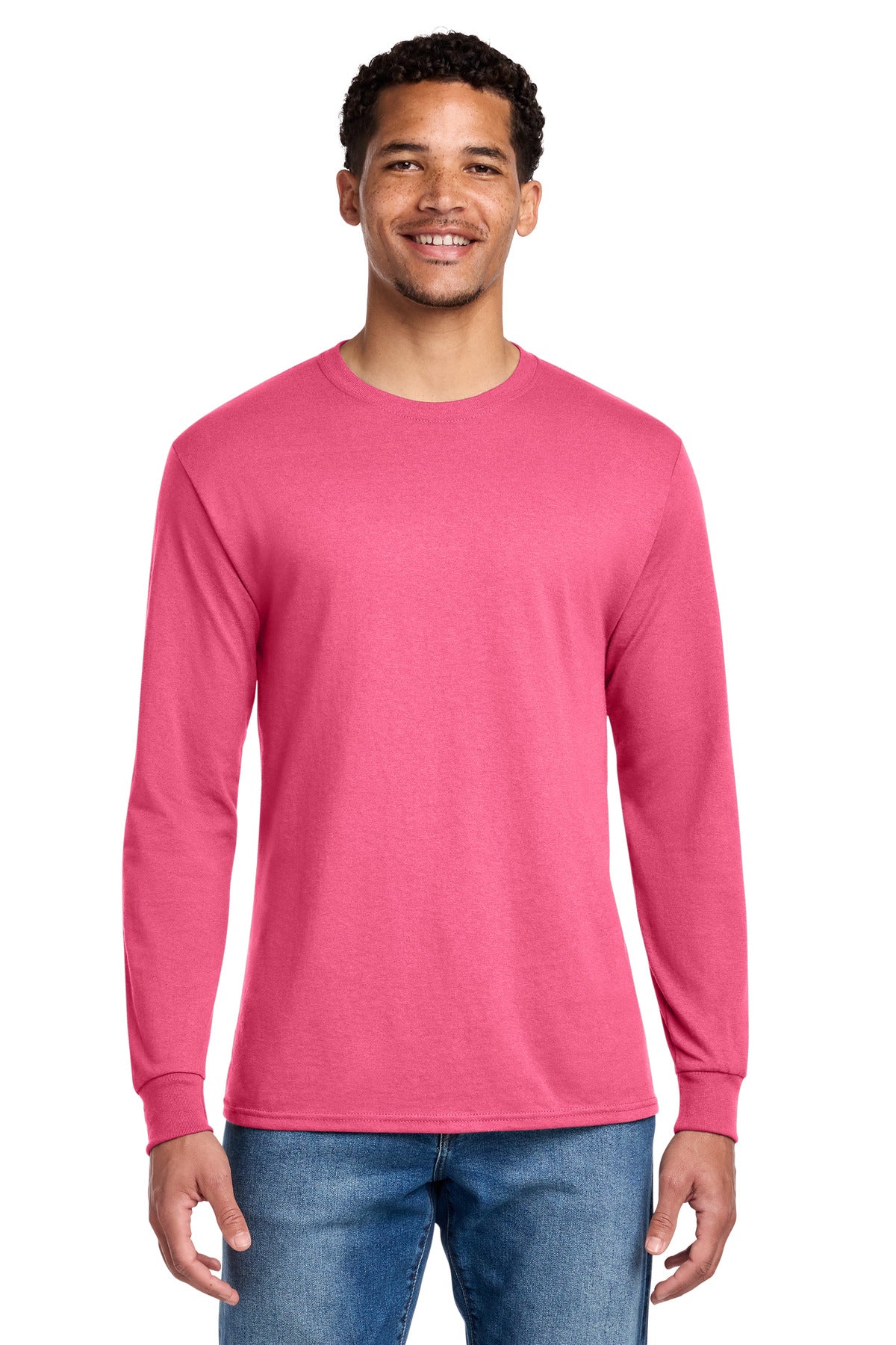 Jerzees - Dri-Power 50/50 Cotton/Poly Long Sleeve T-Shirt - Neon Pink