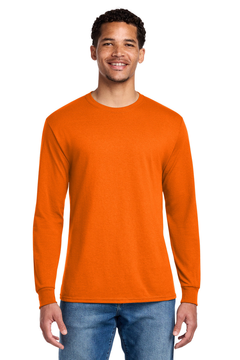 Jerzees - Dri-Power 50/50 Cotton/Poly Long Sleeve T-Shirt - Safety Orange