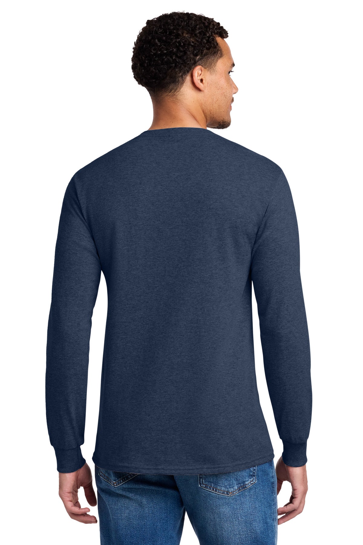 Jerzees - Dri-Power 50/50 Cotton/Poly Long Sleeve T-Shirt - Vintage Heather Navy